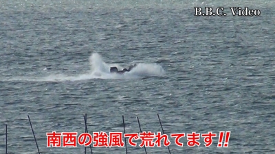 琵琶湖南湖は南西の強風で大荒れ!! 釣り中のボートは見えず #今日の琵琶湖（YouTubeムービー 22/12/16）