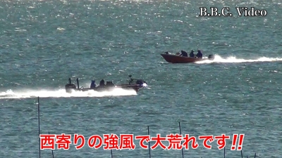 日曜日の琵琶湖は爆風大荒れ!! それでも走ってるボートがいます #今日の琵琶湖（YouTubeムービー 22/12/18）