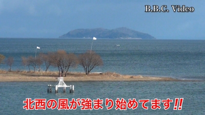 北西風の琵琶湖北湖はボートが数隻!! 南湖は誰もいません #今日の琵琶湖（YouTubeムービー 22/12/30）