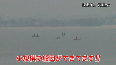 土曜日の琵琶湖は曇天微風のベタナギ!! 赤野井沖に小規模船団ができてます#今日の琵琶湖（YouTubeムービー 23/02/18）