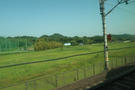新幹線の車窓から　佐和山城跡