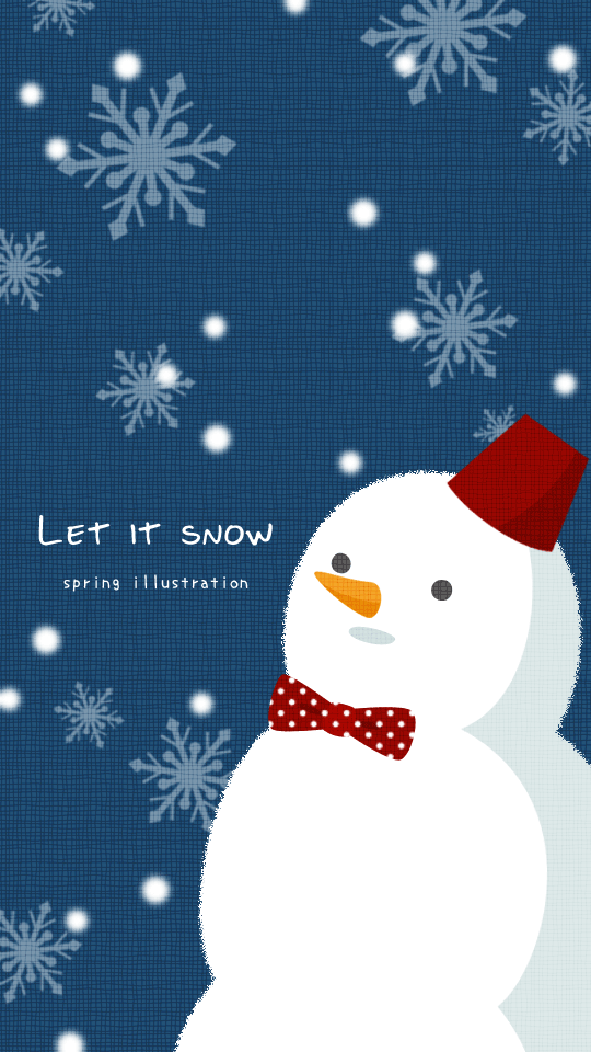 【Let it snow】クリスマスのイラストスマホ壁紙・背景