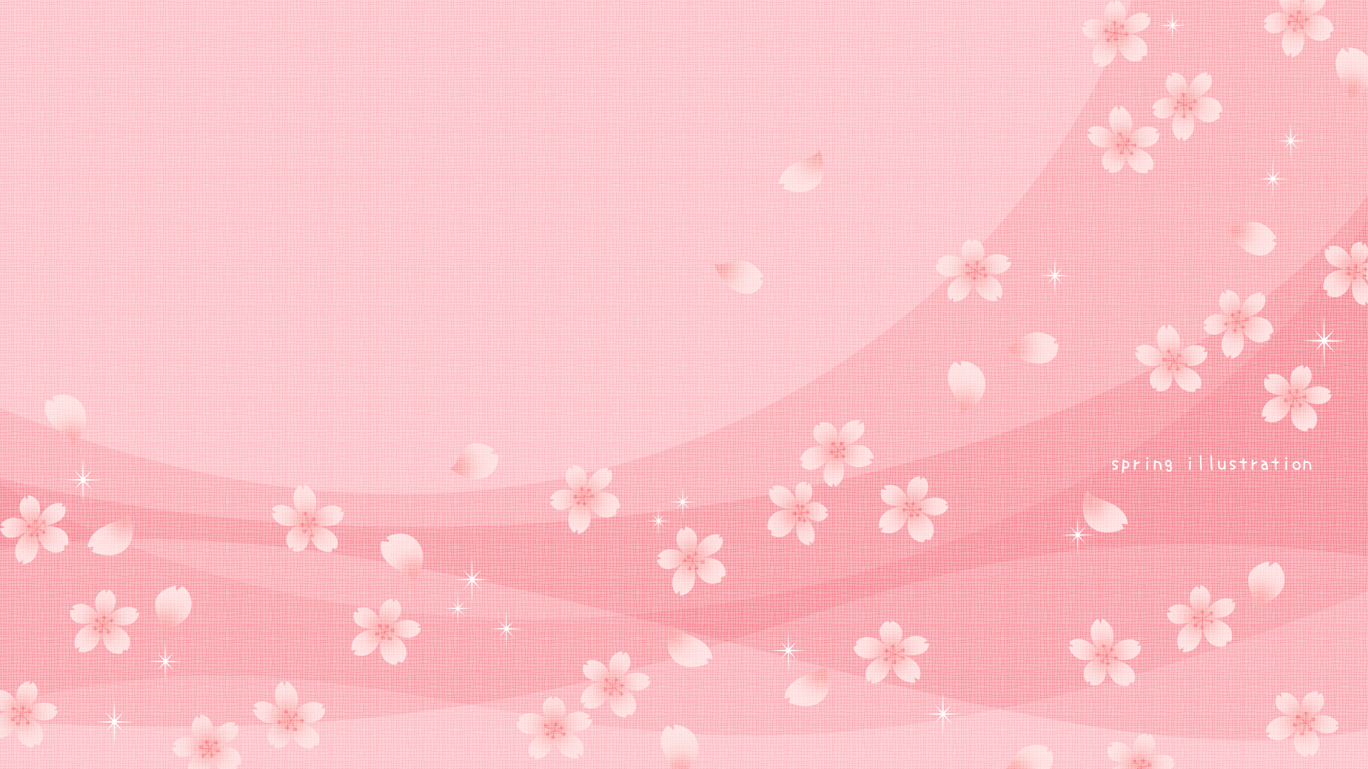 【桜吹雪】春の花のイラストPC壁紙・背景