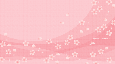 【桜吹雪】春の花のイラストデスクトップ壁紙・背景