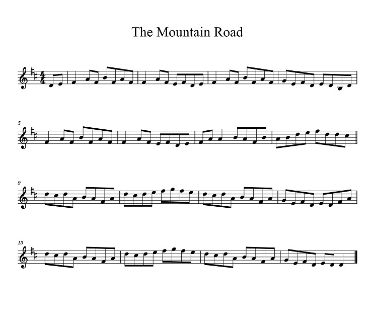 音源・楽譜　- The Mountain Road
